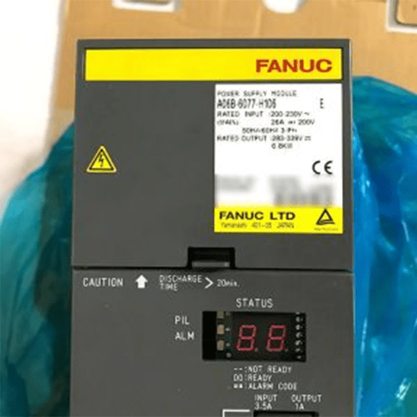 Pictures show alarm code display on a spindle amplifier